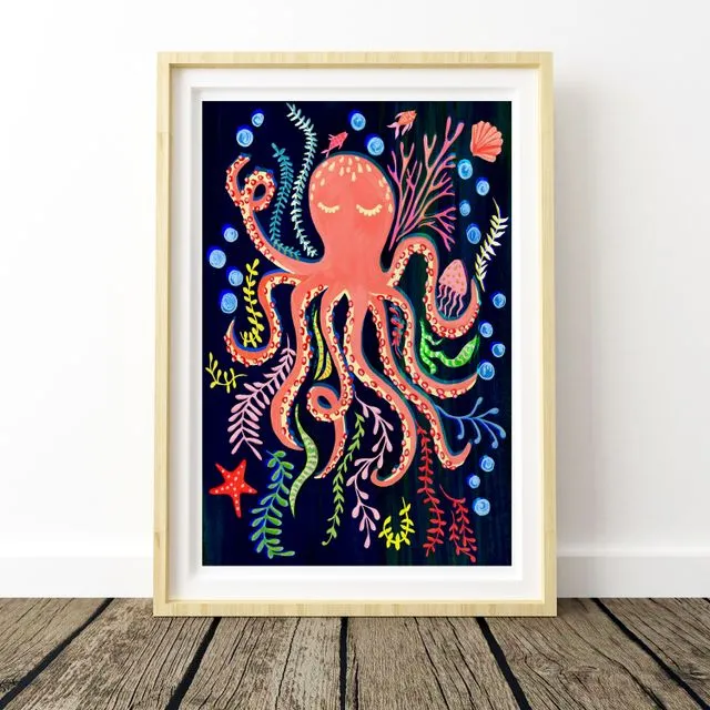 Octopus Nursery Art Print
