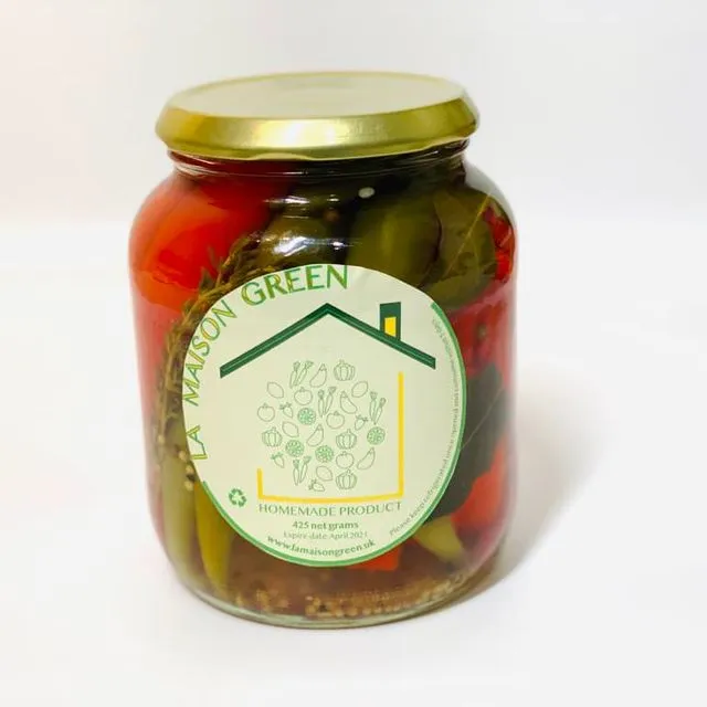 Chilli Peppers pickled 718gr - La Maison Organic