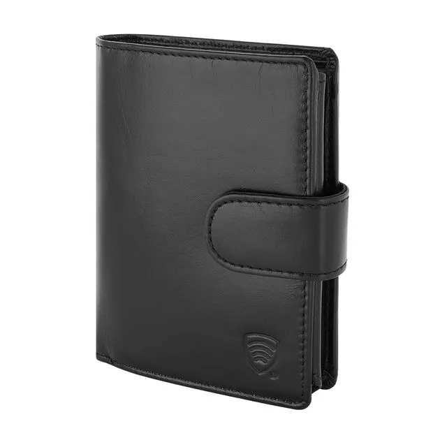 Leather RFID Wallet with Tab Closure - Trifold for 11 Cards - 904PBL
