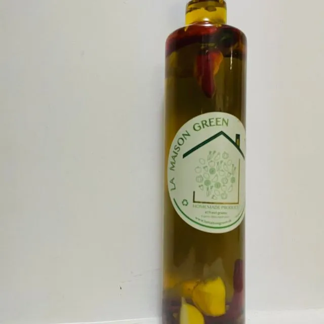 Organic extra virgin olive oil with garlic and chilli 500ml - La Maison Organic