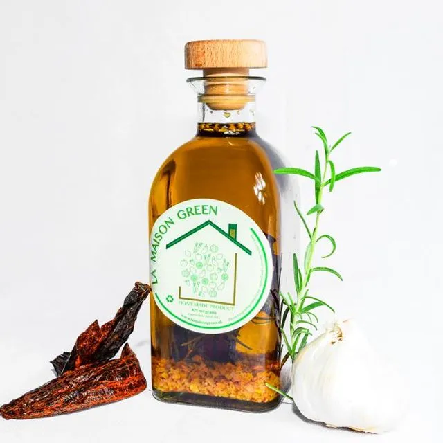 Organic Olive Oil with Garlic, Rocotto and Rosemary 1 litre - La Maison Organic