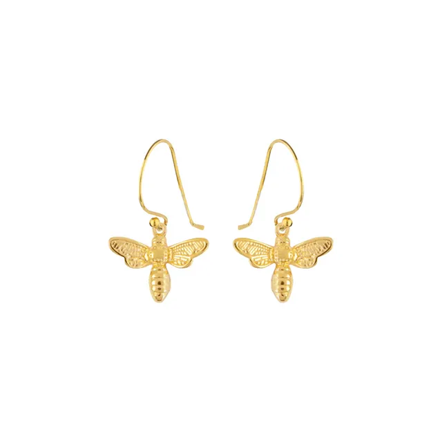 Bee Gold Charm Earrings