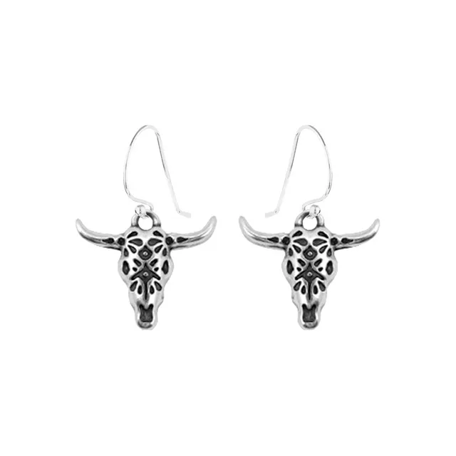 Buffalo Silver Charm Earrings