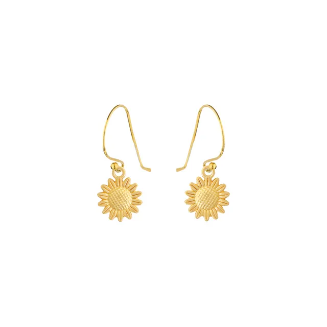 Sunflower Gold Charm Earrings