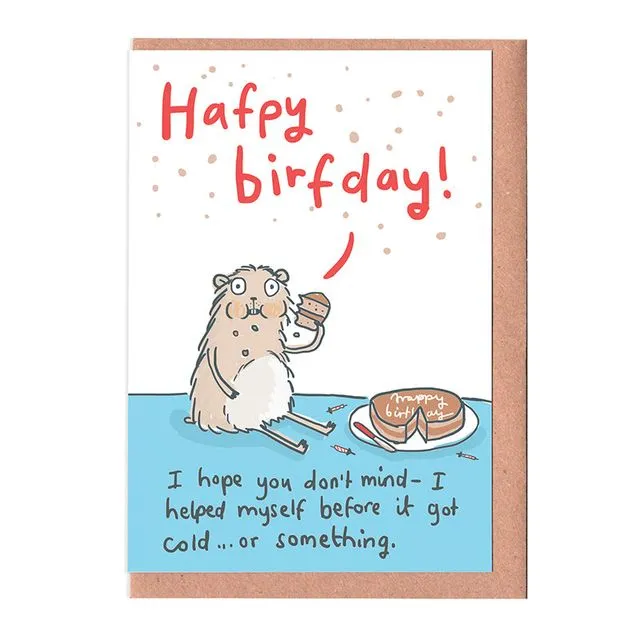 Hafpy Birthday Hamster card