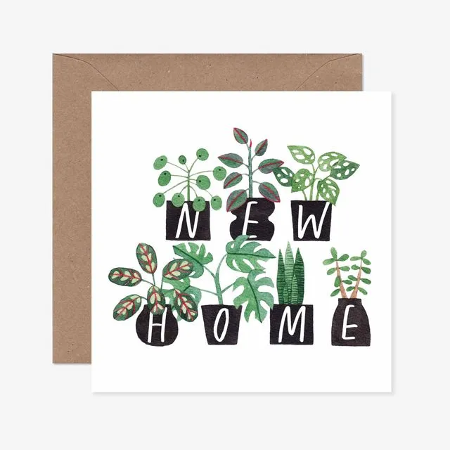 Potted Plants New Home Card