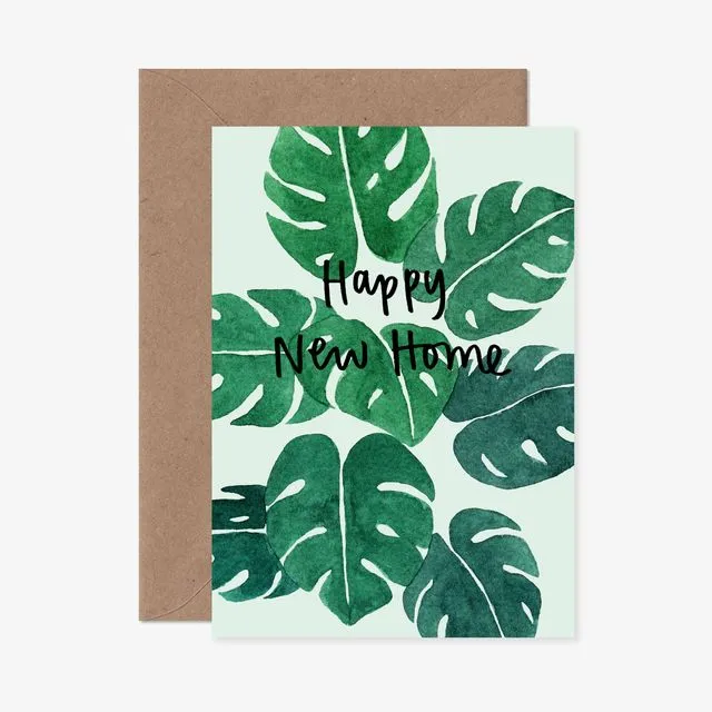 Happy New Home Monstera Card