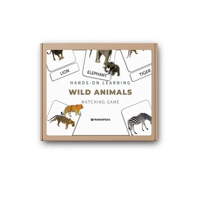 Wild animals - cards and figurines, matching game
