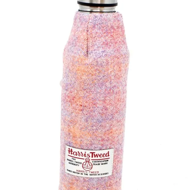 Harris Tweed Wrapped 500ml Thermos Flask - Pale Pink