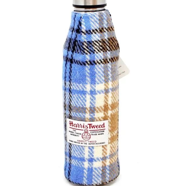 Harris Tweed Wrapped 500ml Thermos Flask - Blue