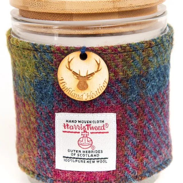 Highland Heather Scented Soy Candle with Harris Tweed Sleeve