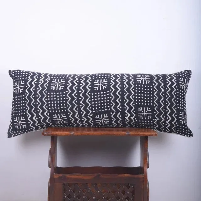 Authentic Handloomed Rug Pillow | Block Print Lumbar Pillow | Handmade Pillow
