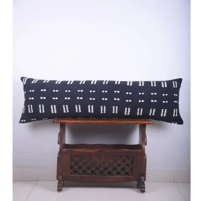 Authentic Handloomed Rug Pillow | Block Print Lumbar Pillow | Handmade Pillow