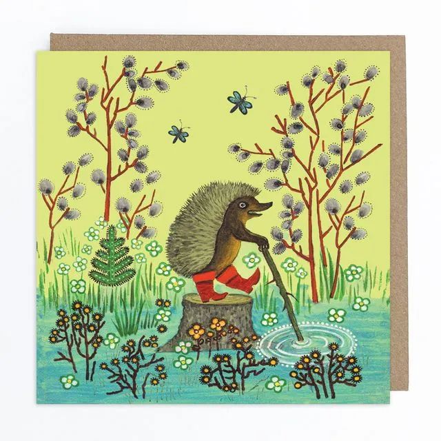 Hedgehog in Boots Greeting Card