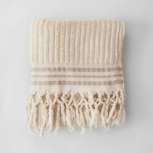 Ribbed – Hand Towel/bath Mat (Ecru)