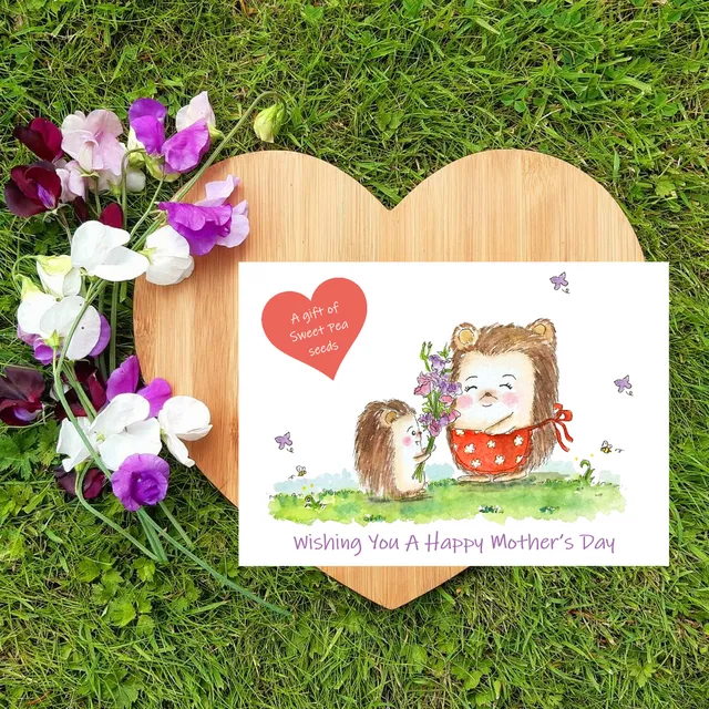 Mother's Day card with a gift of Sweet Pea seeds