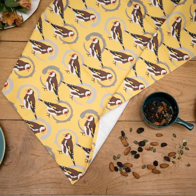 Goldfinch Print Tea Towel