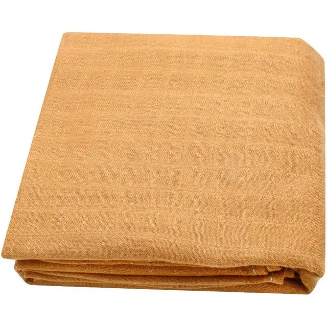 120x120cm Newborn Bedding Cotton Bamboo Blanket Swaddling Baby Blankets Muslin Swaddle Blanket Diaper (Mustard)