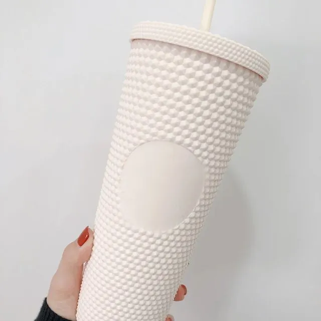 21 creative water cup gradient no LOGO coffee cup 710ml diamond pineapple durian cup straw cup can be customized exclusive logo - No LOGO 8