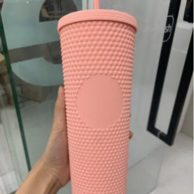 21 creative water cup gradient no LOGO coffee cup 710ml diamond pineapple durian cup straw cup can be customized exclusive logo - No LOGO 10