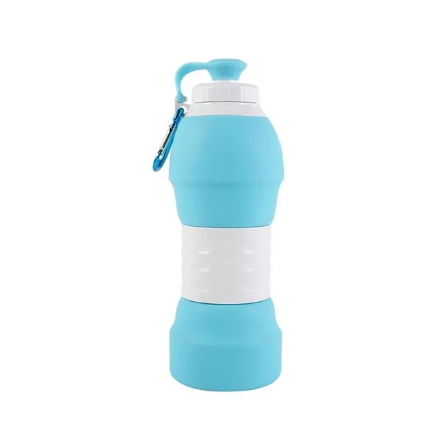 Cycling Sports Water Bottle 290-1000ml Outdoor Silica Fold Sport Bottle Travel Fitness Running Bike Bicycle Flask Cycling Bottle - 580ML