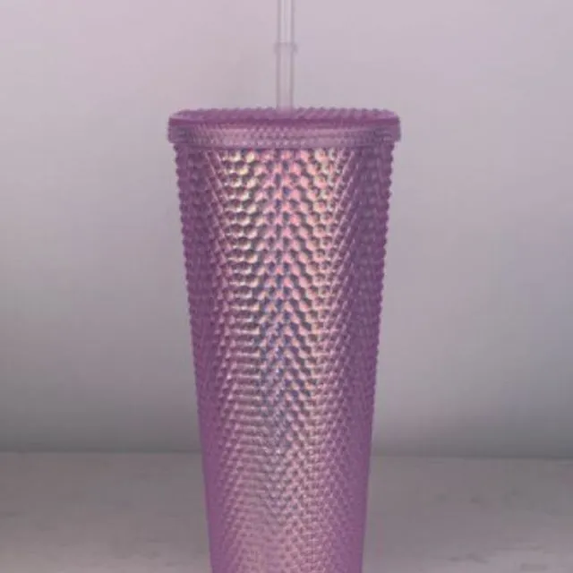 21 creative water cup gradient no LOGO coffee cup 710ml diamond pineapple durian cup straw cup can be customized exclusive logo - No LOGO 11