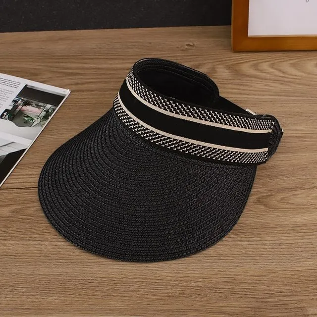 2021Luxury Brand Women Hats Triangle Metal Label Bucket Hat Nylon Water-proof Sun Visor Casual Caps With Brand Label - Black