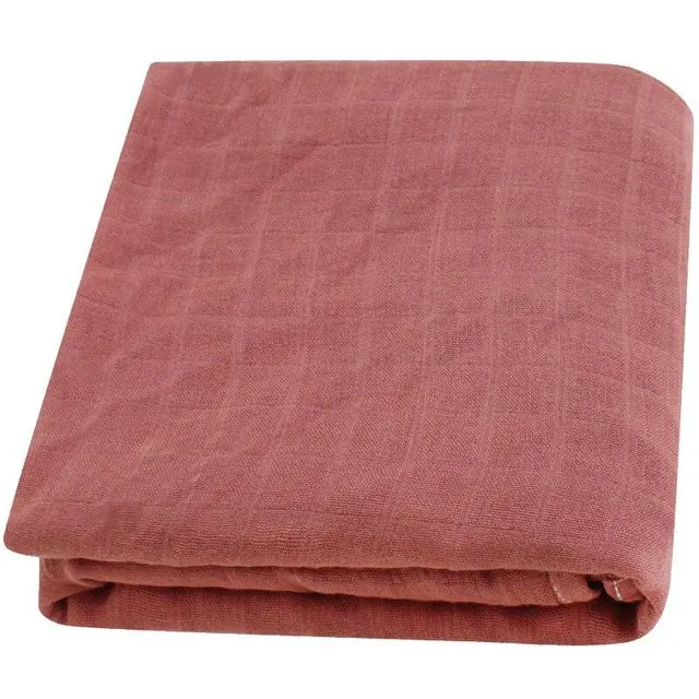 120x120cm Newborn Bedding Cotton Bamboo Blanket Swaddling Baby Blankets Muslin Swaddle Blanket Diaper (Wine Red)