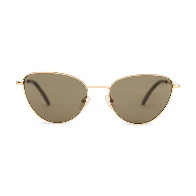 Bronte Gold Sunglasses - Green Lenses