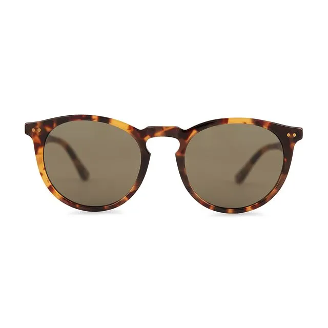 Bondi Brown Sunglasses - Green Lenses
