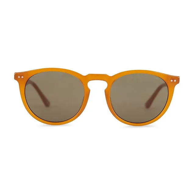 Bondi Mustard Sunglasses - Green Lenses