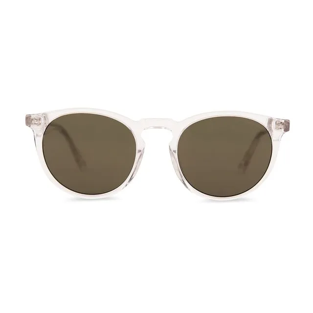 Transparent Bondi Sunglasses - Green Lenses