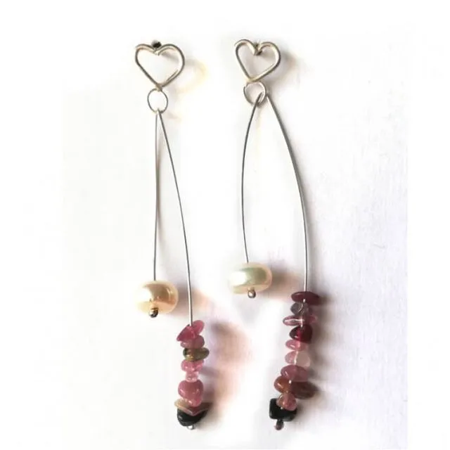 TOURMALINE AND SILVER EARRINGS