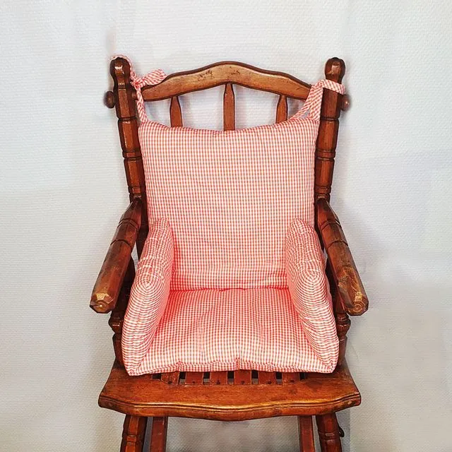 Cushion High Chair in Organic Cotton - Vichy