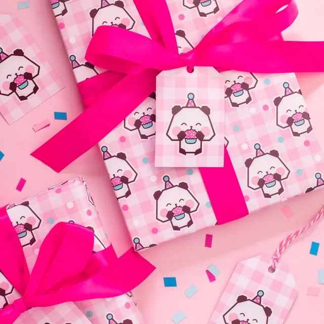 Origami Panda Birthday Gift Tags