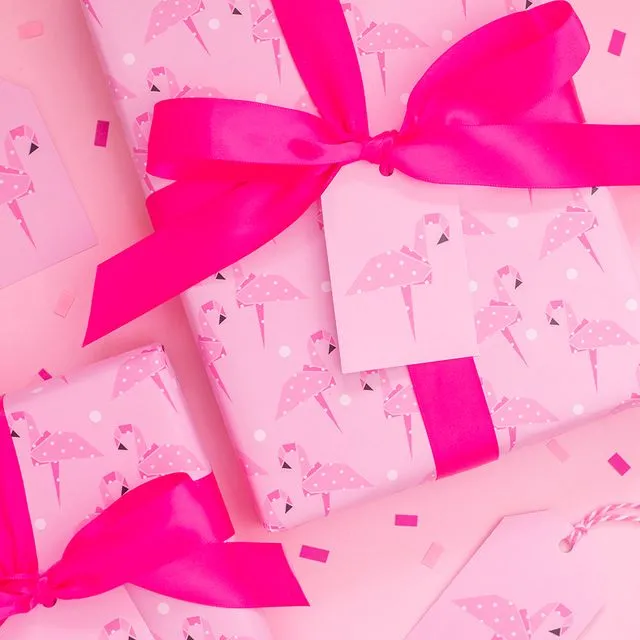 Origami Flamingo Gift Tags