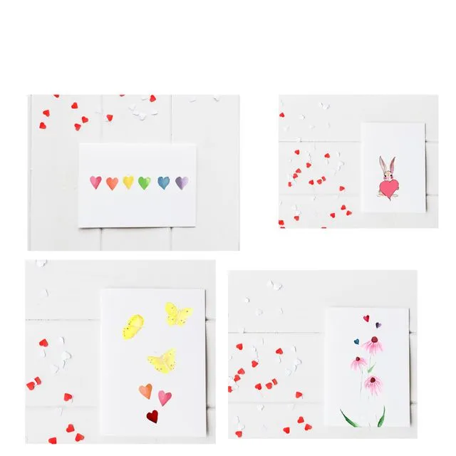 Super sweet Children's Mini Valentine's Cards-Recycled Paper