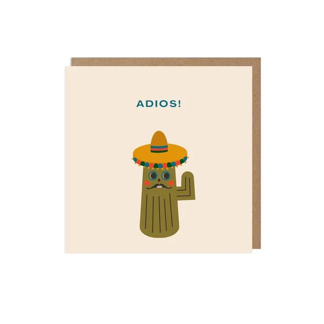 Adios Cactus Leaving Greeting Card Pack of 6