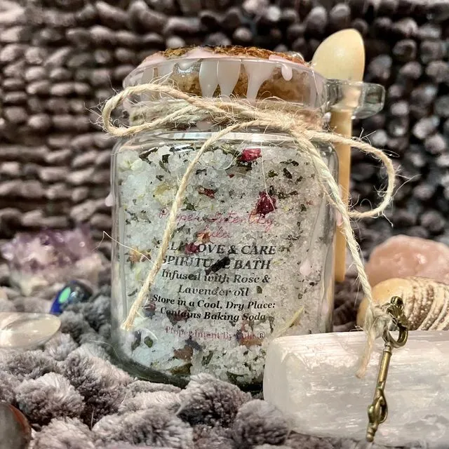 Me Time Self Love & Care Ritual Bath Salts- 8 Ounce Glass Jar with Wooden Spoon