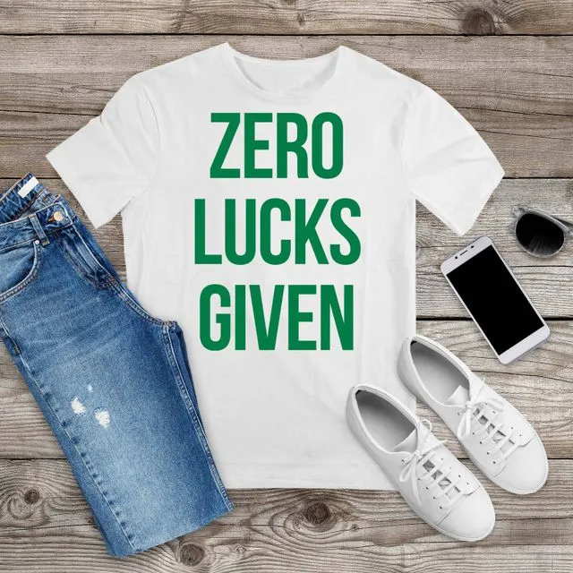 ZERO LUCKS GIVEN, Custom Made Shirt (White)