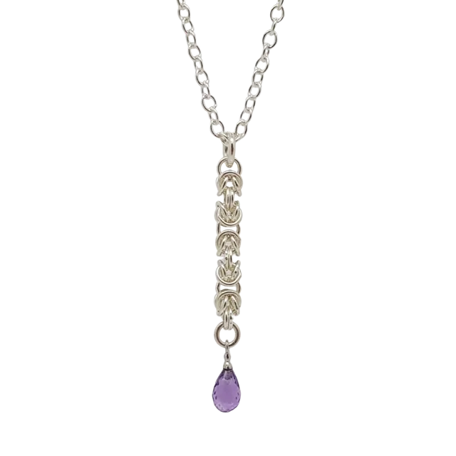 "Delicate Byzantine Amethyst" ~ Sterling Silver Necklace