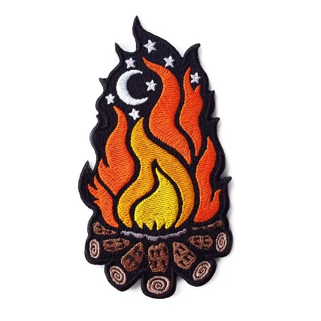 Campfire Iron On or Sew on Embroidered Patch