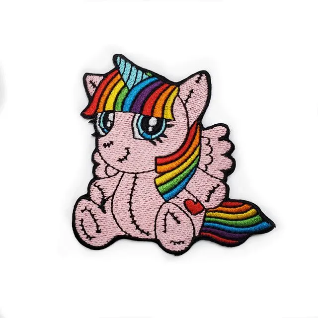 Plush Unicorn Iron on or Sew on Embroidered Patch
