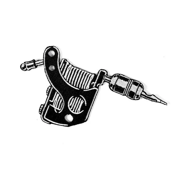 Tattoo Machine Iron on or Sew on Embroidered Patch