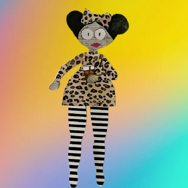 Leopard Print Articulated Paper Doll Kit
