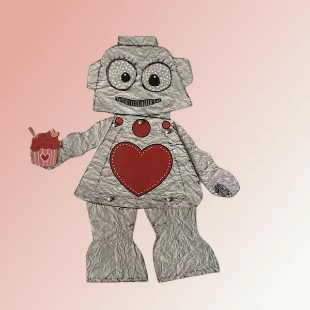 Love Bot - Silver - Articulated Paper Doll kit