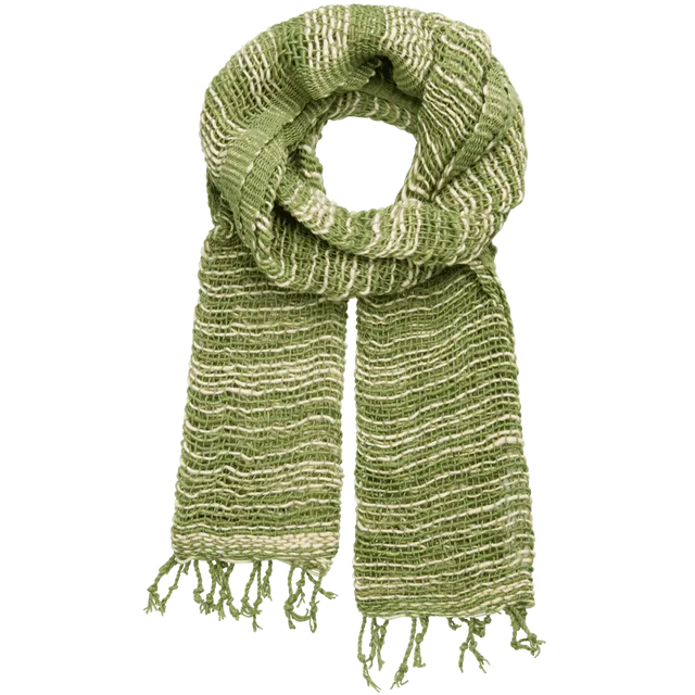 Free Weave Scarf - Forest with Cream Accents