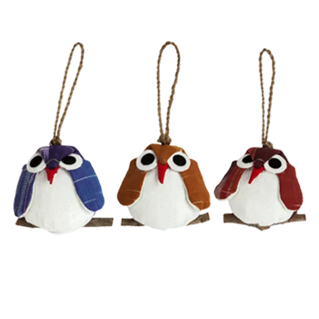 Owl Ornaments - Owls - Single - 3/pk