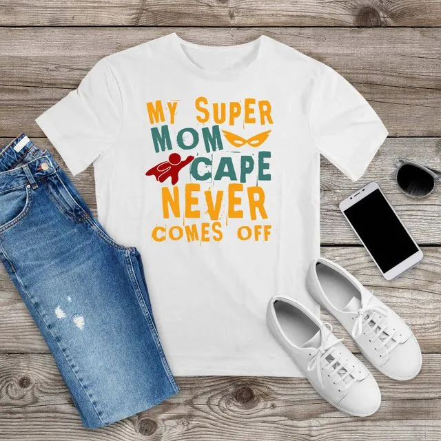 SUPER MOM, Custom Made Shirt (White)