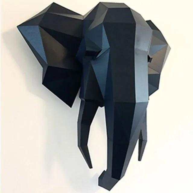 3D Elephant Head Wall Art